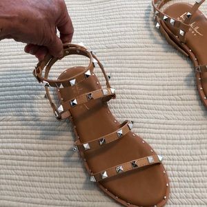 Nicole Miller ankle strap sandal with studs